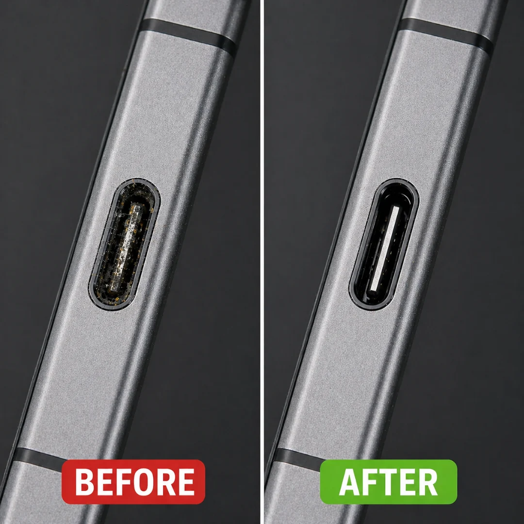 Charging Ports before and after